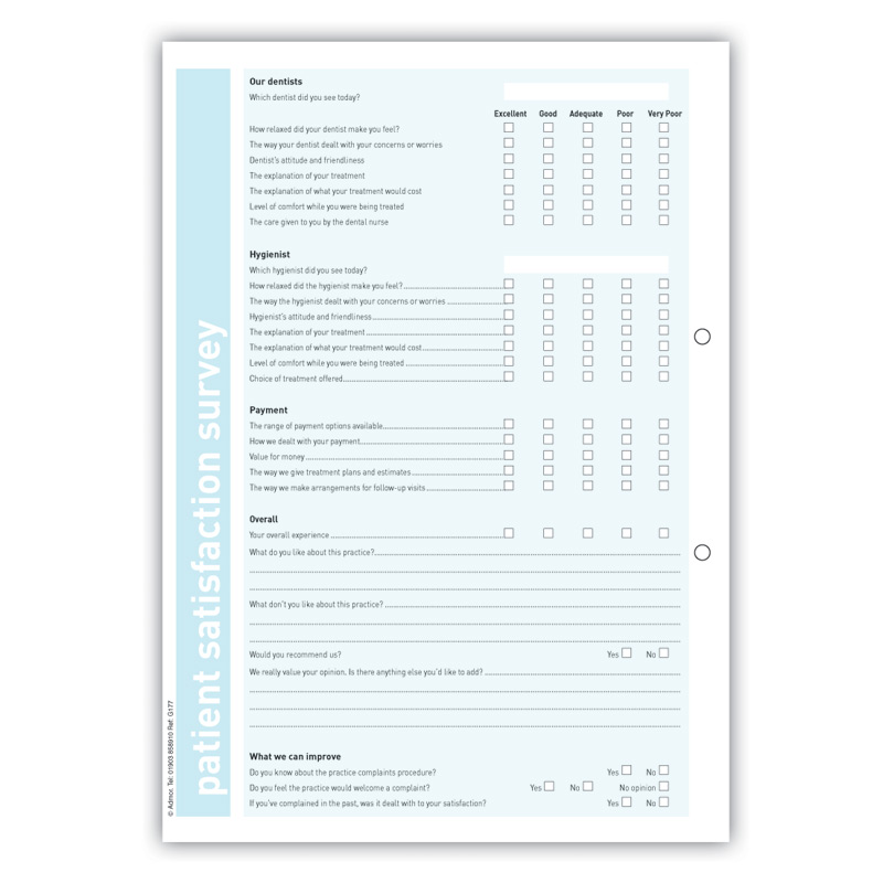 Personalised Patient Satisfaction Survey Admor