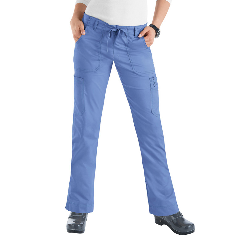 blue bootleg trousers